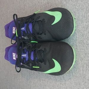 Nike Racing Rival S Sprint Black Purple Neon Green Swoosh Men's Cleat Size US 11